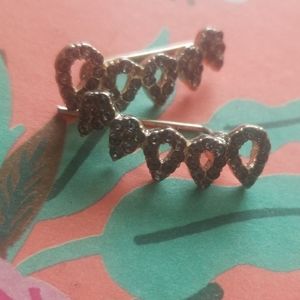 Grey gemstone ear climber earrings